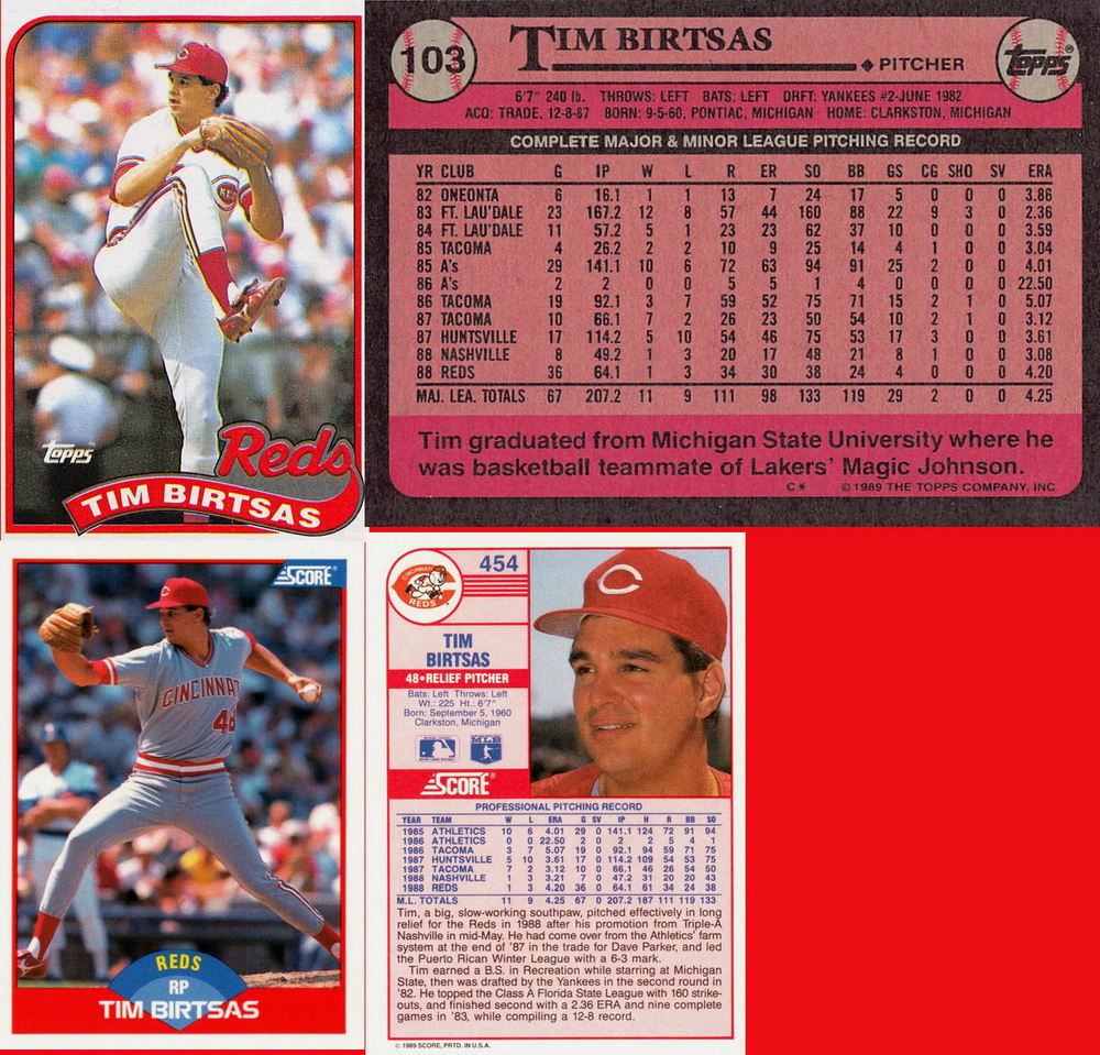 Fountain Square - A Few Baseball Cards From Tim Birtsas 80S (newer photo)